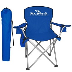 Large Folding Chair w/Bottle & Can Cooler