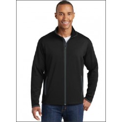 Stretch Contrast Full-Zip Jacket | Black/Charcoal